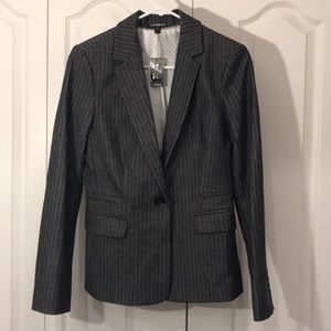 Dark grey pinstriped blazer